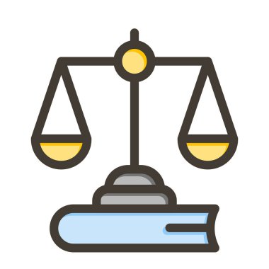 Yasa Vektörü Kalın Çizgisi Kişisel ve Ticari Kullanım İçin Renk Simgesi Dolduruldu