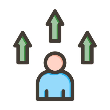 Kişisel ve Ticari Kullanım İçin Renk Simgesi Doldurulmuş Motivasyon Vektörü Kalın Çizgisi