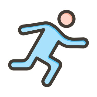 Çalıştırıcı Vektör Kalın Çizgisi Kişisel ve Ticari Kullanım için Renk Simgesi Dolduruldu