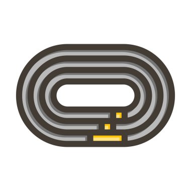 Running Track Vector Thick Line Filled Colors Icon For Personal And Commercial Use clipart