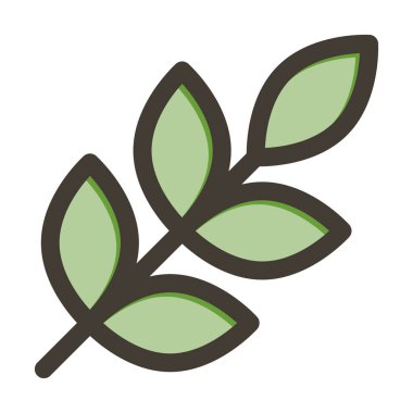 Yulaf Vektörü Kalın Çizgisi Kişisel ve Ticari Kullanım için Renk Simgesi Dolduruldu