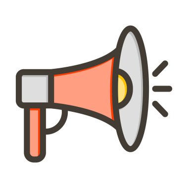 Duyuru Vektörü Kalın Çizgisi Kişisel ve Ticari Kullanım İçin Renk Simgesi Dolduruldu