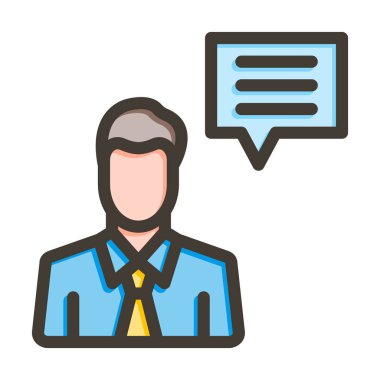 Danışman Vektör Kalın Çizgisi Kişisel ve Ticari Kullanım için Renk Simgesi Dolduruldu