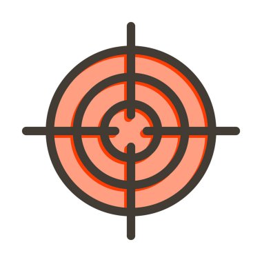 Kişisel ve Ticari Kullanım İçin Renk Simgesi Doldurulmuş Hedef Vektör Kalın Çizgisi