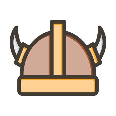 Viking Vektör Kalın Çizgisi Kişisel ve Ticari Kullanım İçin Renk Simgesi Dolduruldu