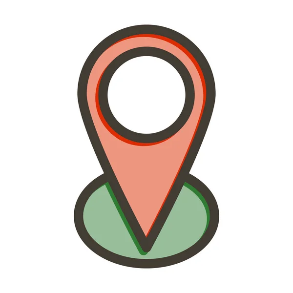 Map Vector Thick Line Colors Icon Für Den Persönlichen Und — Stockvektor