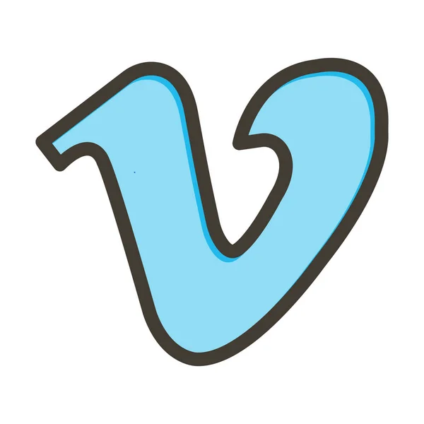 Vimeo Vector Thick Line Colors Icon Für Den Persönlichen Und — Stockvektor