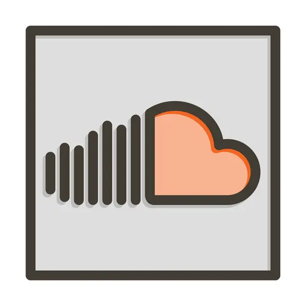 Soundcloud Vector Dikke Lijn Gevulde Kleuren Icoon Voor Persoonlijk Commercieel — Stockvector