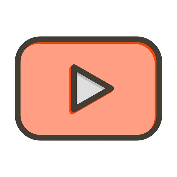 Youtube Vector Thick Line Colors Icon Für Den Persönlichen Und — Stockvektor