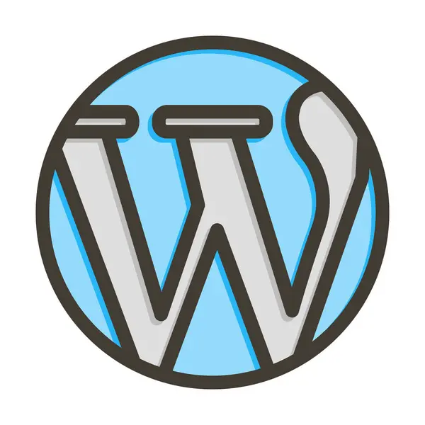 Wordpress Vector Línea Gruesa Llena Colores Icono Para Uso Personal — Vector de stock