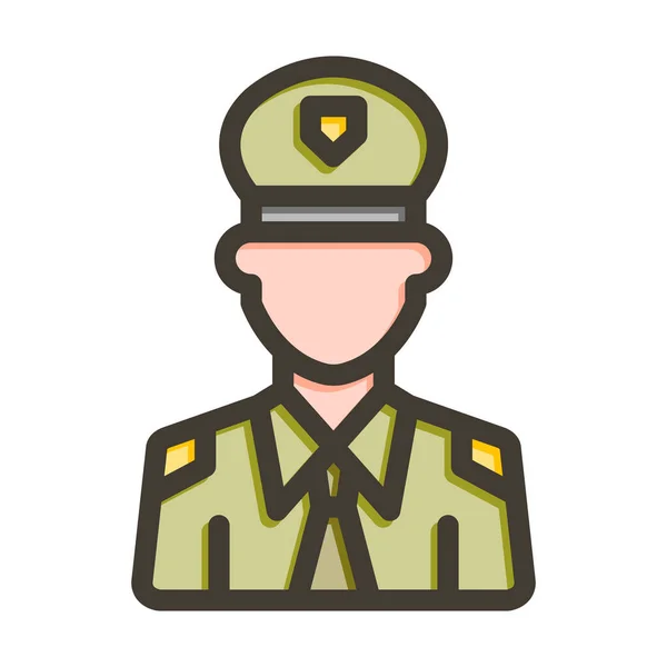 Army Vector Thick Line Colors Icon Für Den Persönlichen Und — Stockvektor