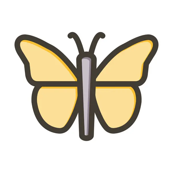 Толстая Линия Бабочкой Иконка Цвета Личного Коммерческого Использования — стоковый вектор