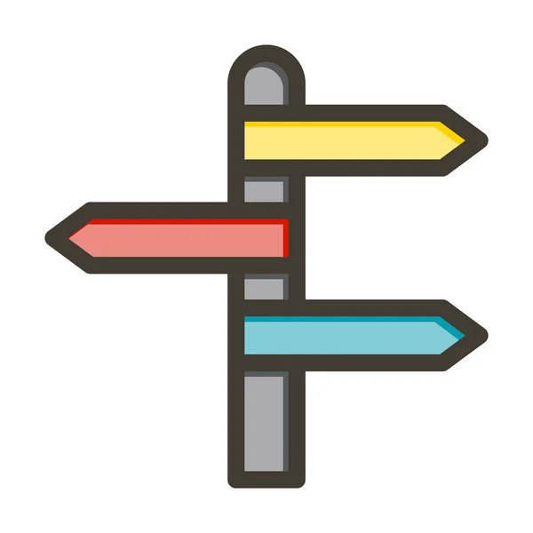 Signpost Διάνυσμα Παχιά Γραμμή Γεμισμένα Χρώματα Εικονίδιο Για Προσωπική Και — Διανυσματικό Αρχείο