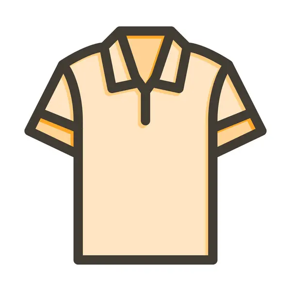 Толстая Линия Рубашки Заполненные Цвета Значок Личного Коммерческого Использования — стоковый вектор
