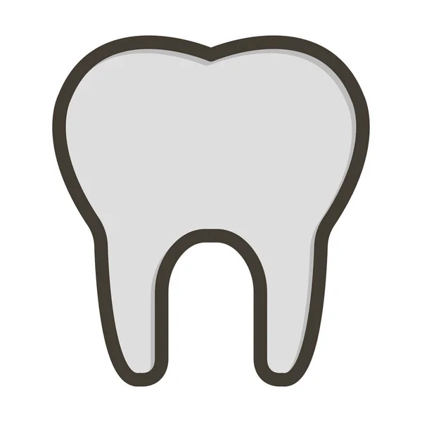 Zahn Vector Thick Line Colors Icon Für Den Persönlichen Und — Stockvektor