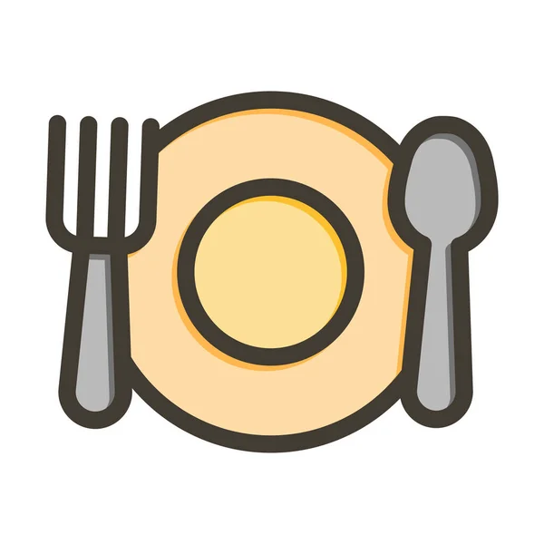 Meal Vector Thick Line Colors Icon Für Den Persönlichen Und — Stockvektor