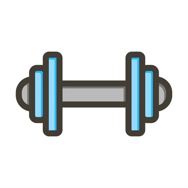 Dumbbell Vector Thick Line Filled Colors Icon Personal Commercial Use — Stock Vector