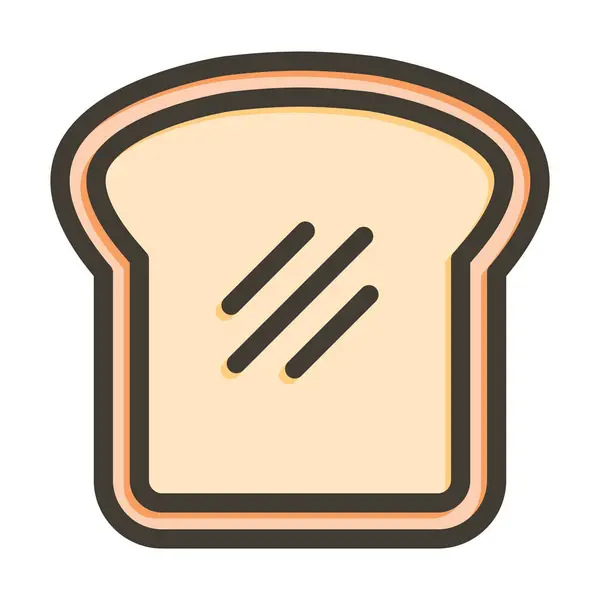 Toast Vector Gruba Linia Wypełniona Kolorami Ikona Użytku Osobistego Komercyjnego — Wektor stockowy