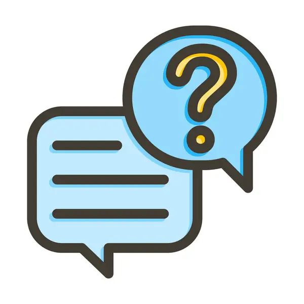 Question Answer Vector Thick Line Filled Colors Icon Personal Commercial — Stock Vector