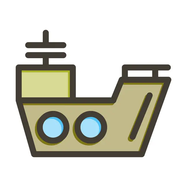 Крейсер Вектор Толстая Линия Заполненные Цвета Значок Личного Коммерческого Использования — стоковый вектор