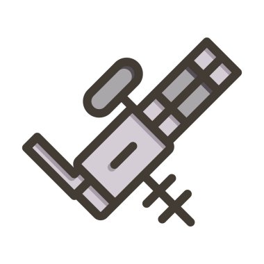 Kişisel ve ticari kullanım için Renk Simgesi Doldurulmuş Makineli Tüfek Kalın Çizgisi