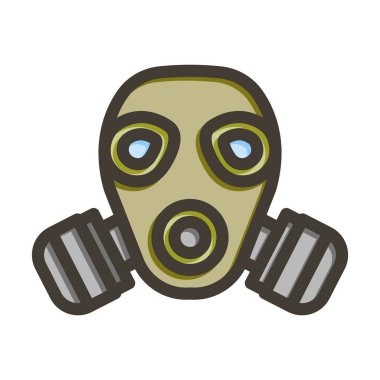 Benzin Maskesi Kalın Çizgisi Kişisel ve Ticari Kullanım İçin Renk Simgesi Dolduruldu