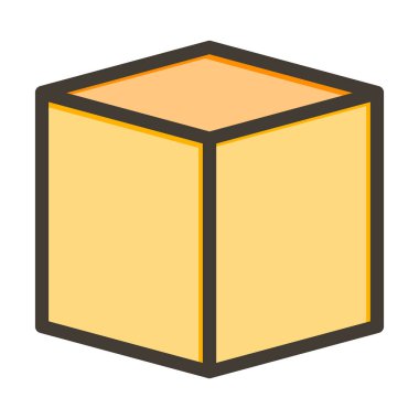 Kişisel ve Ticari Kullanım İçin Renk Simgesi Doldurulmuş Kutu Vektörü Kalın Çizgisi