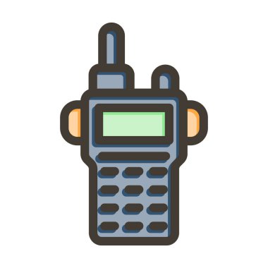 Kişisel ve ticari kullanım için Renk Simgesi Doldurulmuş Telsiz Vektör Kalın Çizgisi