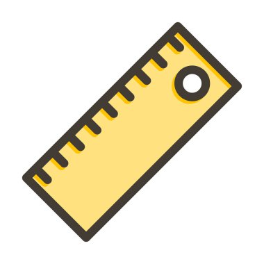 Cetvel Vektör Kalın Çizgisi Kişisel ve Ticari Kullanım için Renk Simgesi Dolduruldu