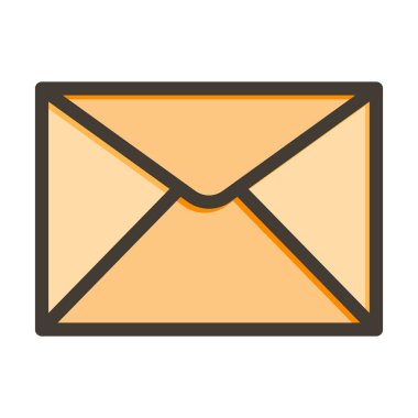 Kişisel ve ticari kullanım için Renk Simgesi Doldurulmuş Zarf Vektör Kalın Çizgisi