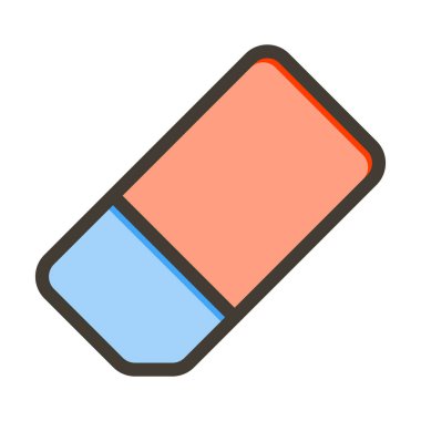 Kişisel ve Ticari Kullanım İçin Renk Simgesi Doldurulmuş Silgi Vektörü Kalın Satırı