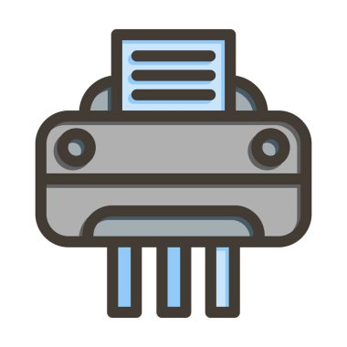 Kağıt Öğütücü Kalın Çizgisi Kişisel ve Ticari Kullanım İçin Renk Simgesi Dolduruldu