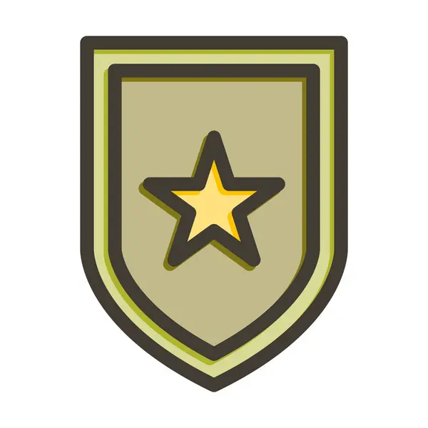 Shield Vector Thick Line Colors Icon Für Den Persönlichen Und — Stockvektor