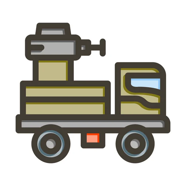 Armored Vehicle Vector Thick Line Filled Colors Icon Personal Commercial — Stock Vector