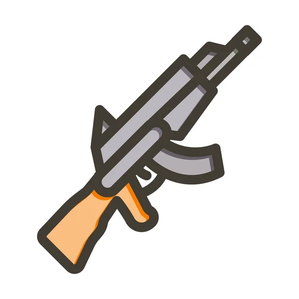 Sturmgewehr Vector Thick Line Colors Icon Für Den Persönlichen Und — Stockvektor