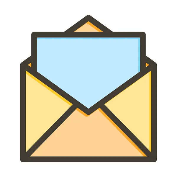 Open Envelope Vector Dikke Lijn Gevulde Kleuren Pictogram Voor Persoonlijk — Stockvector