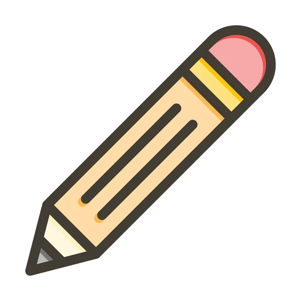 Bleistift Vector Thick Line Colors Icon Für Den Persönlichen Und — Stockvektor