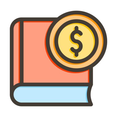 Kişisel ve ticari kullanım için Renk Simgesi Doldurulmuş Muhasebe Defteri Kalın Çizgisi