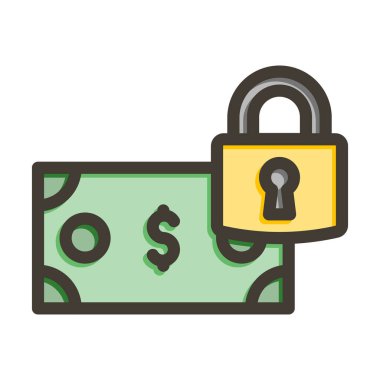 Kişisel ve ticari kullanım için Renk Simgesi Doldurulmuş Güvenli Ödeme Vektörü Kalın Çizgisi