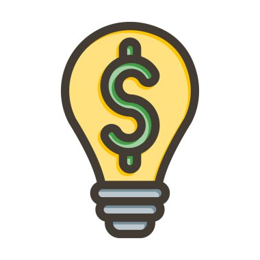 İş Fikri Vektör Kalın Çizgisi Renk Simgesi Kişisel ve Ticari Kullanım İçin