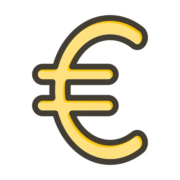 供个人和商业用途的欧元符号矢量填充色线图标 — 图库矢量图片
