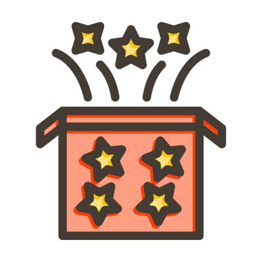 Kişisel ve ticari kullanım için Renk Simgesi Doldurulmuş Sihirli Kutu Vektör Kalın Çizgisi