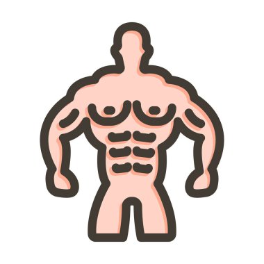 Kas Adam Vektörü Kalın Çizgisi Kişisel ve Ticari Kullanım İçin Renk Simgesi Dolduruldu