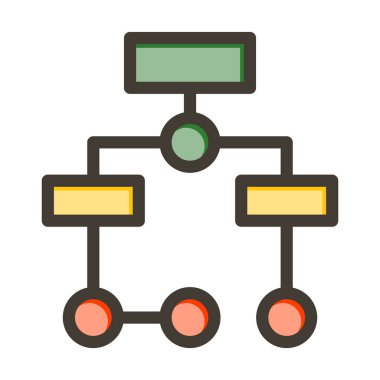 Akış Çizelgesi Kalın Çizgisi Renk Simgesi Kişisel ve Ticari Kullanım İçin