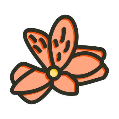 Alstroemeria Vektör Kalın Çizgisi Kişisel ve Ticari Kullanım İçin Renk Simgesi Dolduruldu