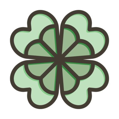 Yonca Vektörü Kalın Çizgisi Kişisel ve Ticari Kullanım için Renk Simgesi Dolduruldu