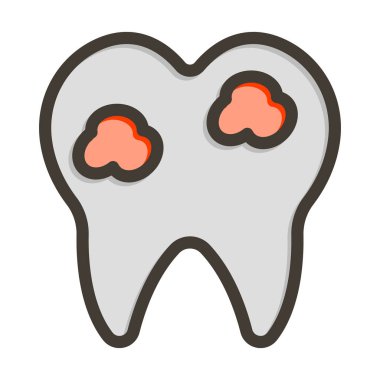 Enfeksiyon Vektörü Kalın Çizgisi Kişisel ve Ticari Kullanım İçin Renk Simgesi Dolduruldu