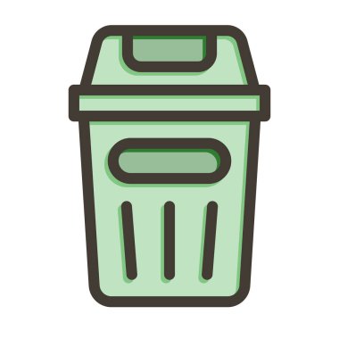 Bin Vektör Kalın Çizgisi Kişisel ve Ticari Kullanım için Renk Simgesi Dolduruldu