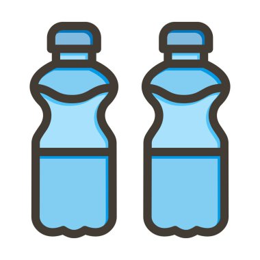 Şişe Kalın Çizgisi Kişisel ve Ticari Kullanım için Renk Simgesi Dolduruldu