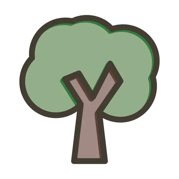 Tree Vector Thick Line Colors Icon Für Den Persönlichen Und — Stockvektor